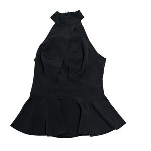 House of Harlow x Revolve Black Halter Cut Out Peplum Top Size XS